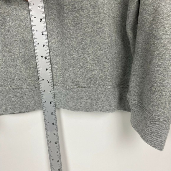 J Crew Sweatshirt Women Large Gray Striped Fleece Pullover Round Neck Athlesure - Picture 5 of 9